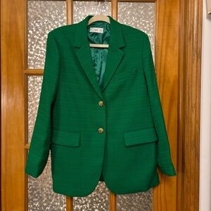 Mango Green Textured Blazer